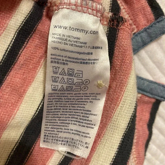 Men's Tommy Hilfiger Short Sleeve Polo shirt XL Custom Fit Pink/Blue Striped - Picture 7 of 9